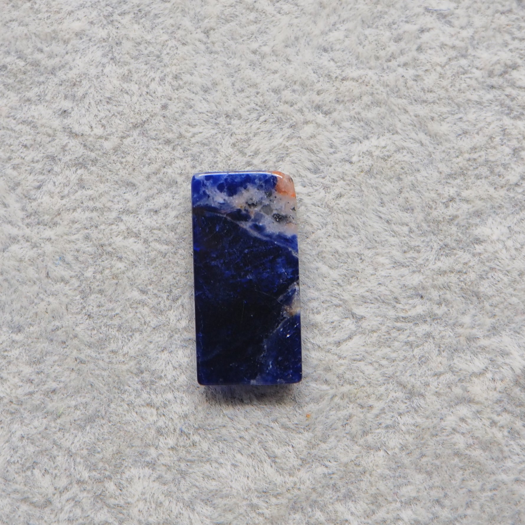 Natural Sodalite Cushion Cabochon 20x10mm 4ct - Royal Blue with White Calcite Veining - Pedra Gems