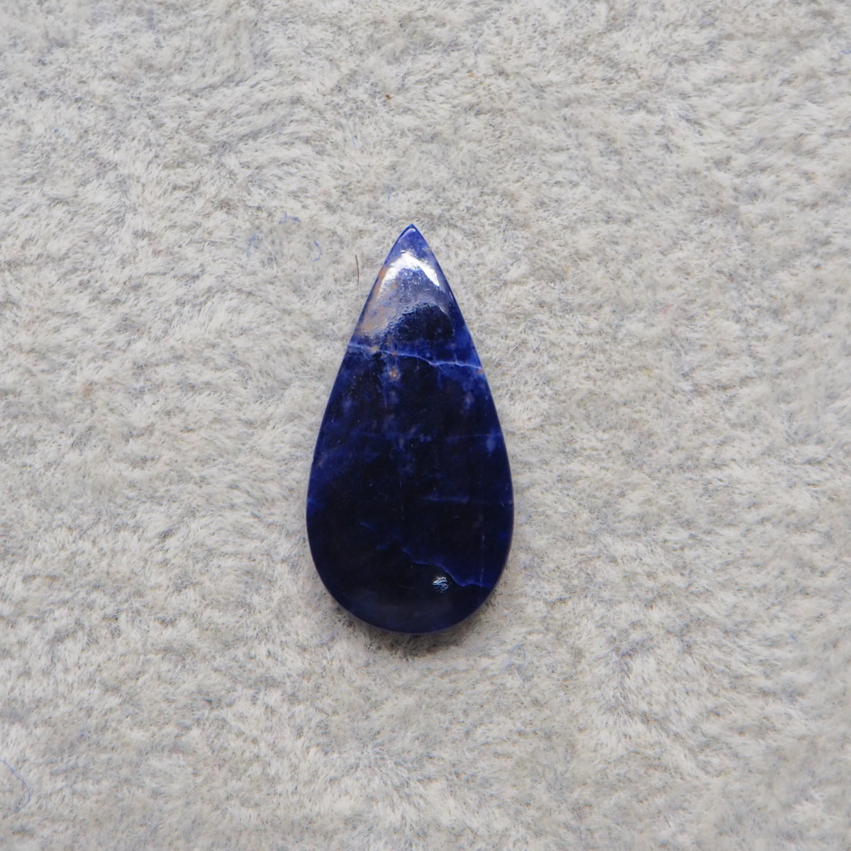 Natural Sodalite Pear Cabochon 22x11mm 4.5ct - Royal Blue with White Calcite Veining - Pedra Gems