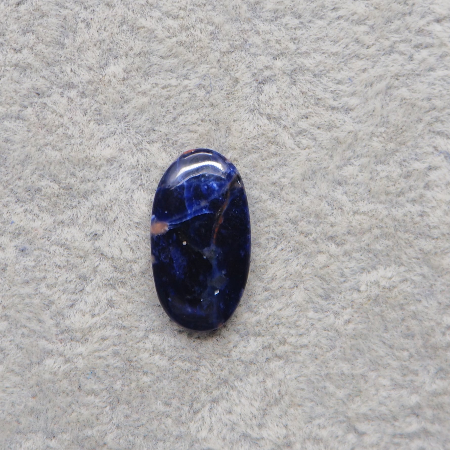 Natural Sodalite Oval Cabochon 19x10mm 4.5ct - Royal Blue with White Calcite Veining - Pedra Gems