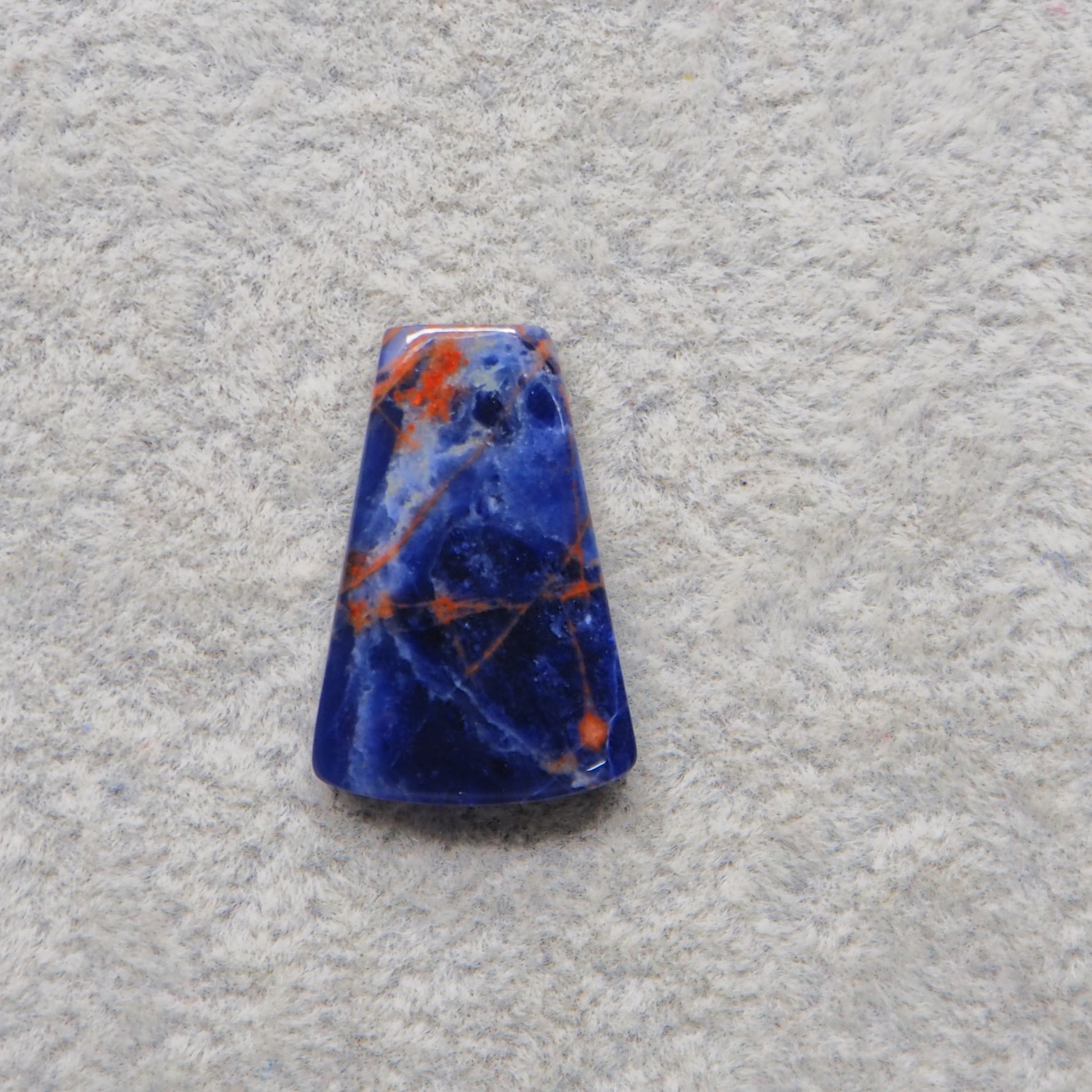 Natural Sodalite Trapezoid Cabochon 22x15mm 8.5ct - Royal Blue with White Calcite Veining - Pedra Gems