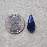 Natural Sodalite Pear Cabochon 20x10mm 7ct - Royal Blue with White Calcite Veining - Pedra Gems