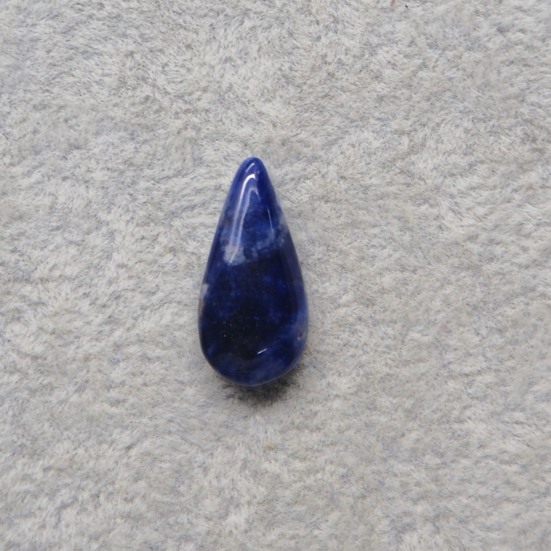 Natural Sodalite Pear Cabochon 20x10mm 7ct - Royal Blue with White Calcite Veining - Pedra Gems