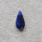 Natural Sodalite Pear Cabochon 20x10mm 7ct - Royal Blue with White Calcite Veining - Pedra Gems