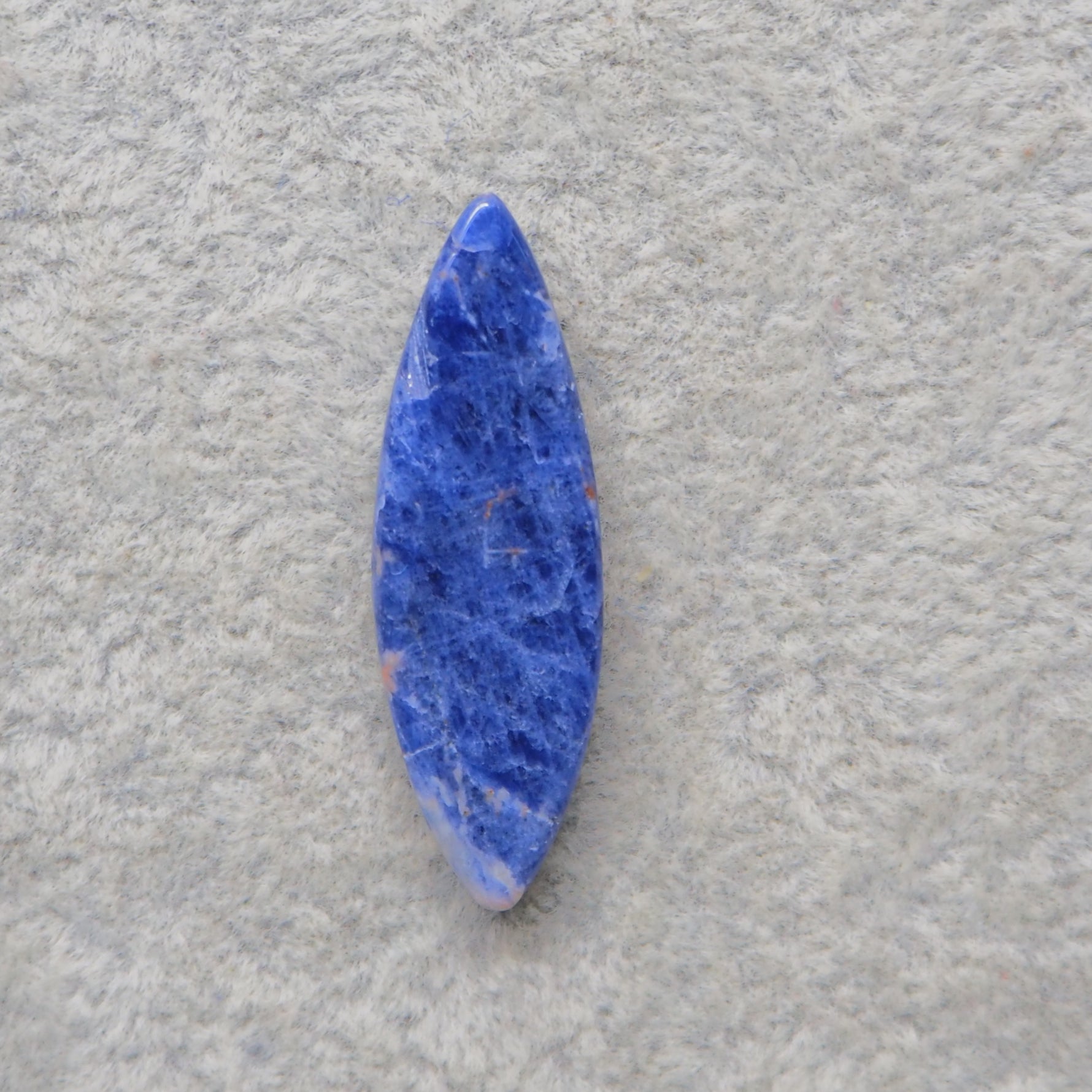 Natural Sodalite Marquise (Navette) Cabochon 33x11mm 12ct - Royal Blue with White Calcite Veining - Pedra Gems