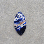 Natural Sodalite Marquise (Navette) Cabochon 33x17mm 15ct - Royal Blue with White Calcite Veining - Pedra Gems