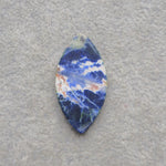 Natural Sodalite Marquise (Navette) Cabochon 33x17mm 15ct - Royal Blue with White Calcite Veining - Pedra Gems