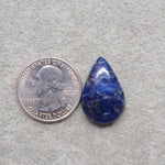 Natural Sodalite Pear Cabochon 25x16mm 16.5ct - Royal Blue with White Calcite Veining - Pedra Gems