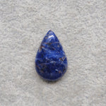 Natural Sodalite Pear Cabochon 25x16mm 16.5ct - Royal Blue with White Calcite Veining - Pedra Gems
