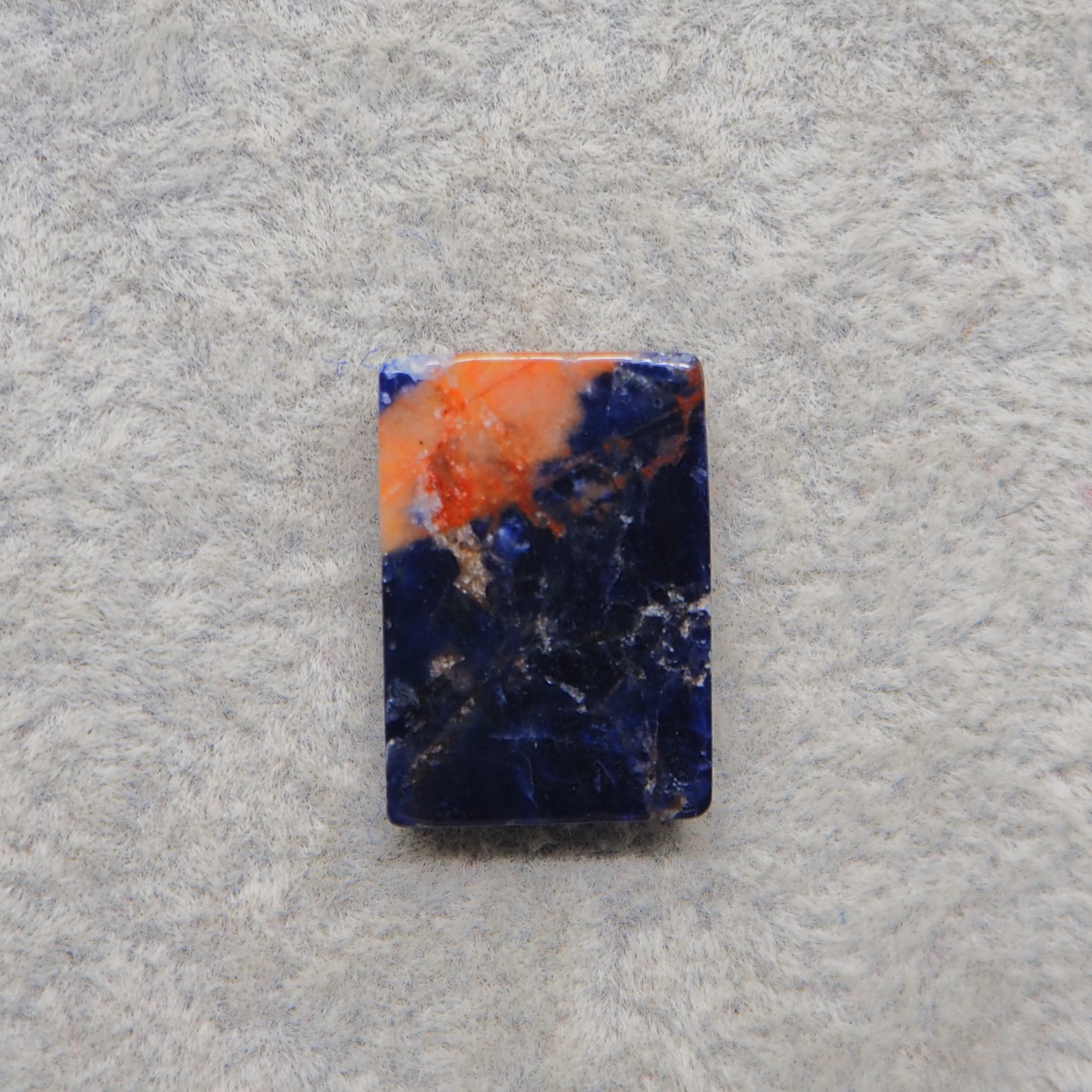 Natural Sodalite Cushion Cabochon 19x13mm 8ct - Royal Blue with White Calcite Veining - Pedra Gems