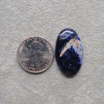 Natural Sodalite Oval Cabochon 31x18mm 22.5ct - Royal Blue with White Calcite Veining - Pedra Gems