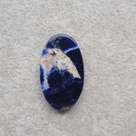 Natural Sodalite Oval Cabochon 31x18mm 22.5ct - Royal Blue with White Calcite Veining - Pedra Gems