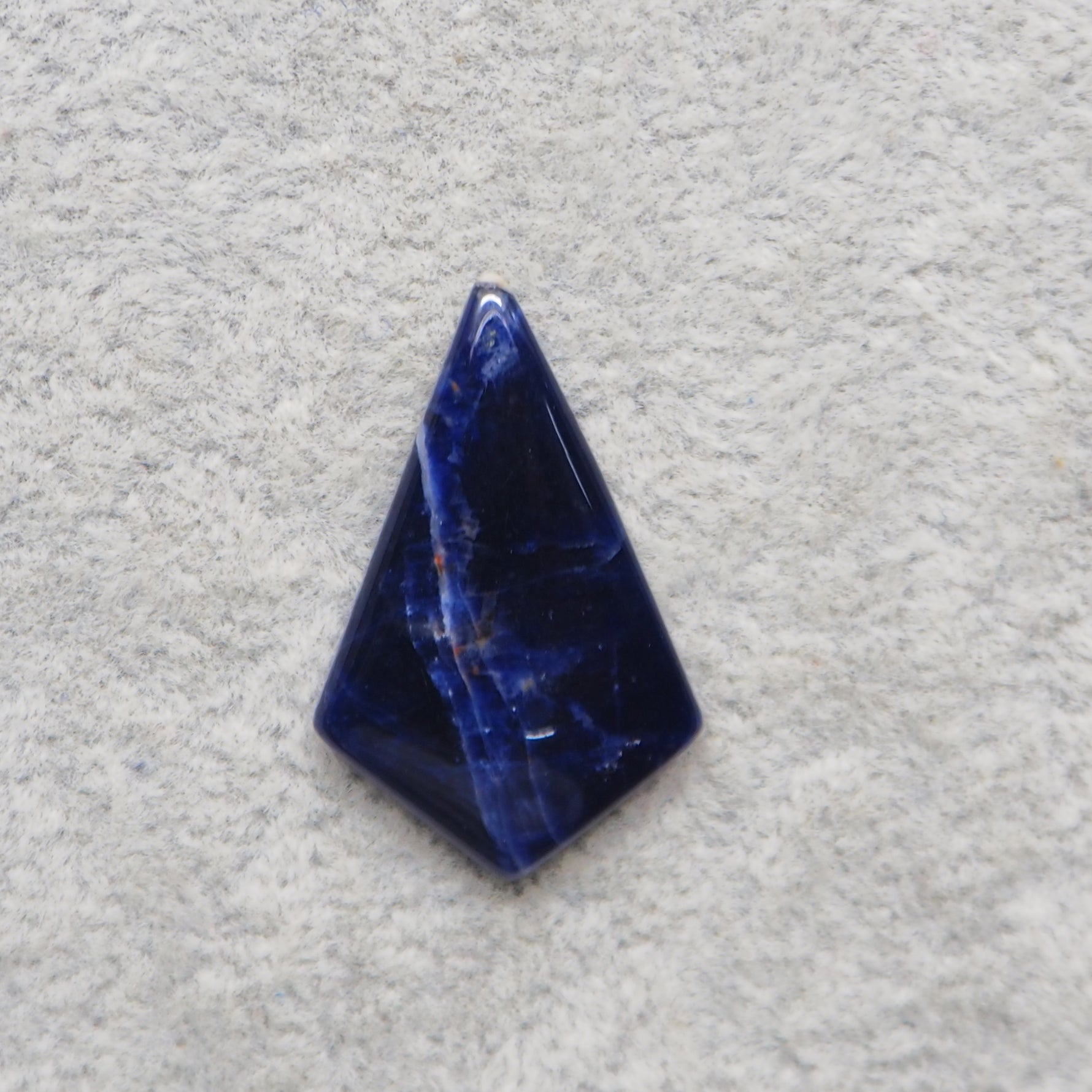 Natural Sodalite Diamond Cabochon 32x20mm 15.5ct - Royal Blue with White Calcite Veining - Pedra Gems