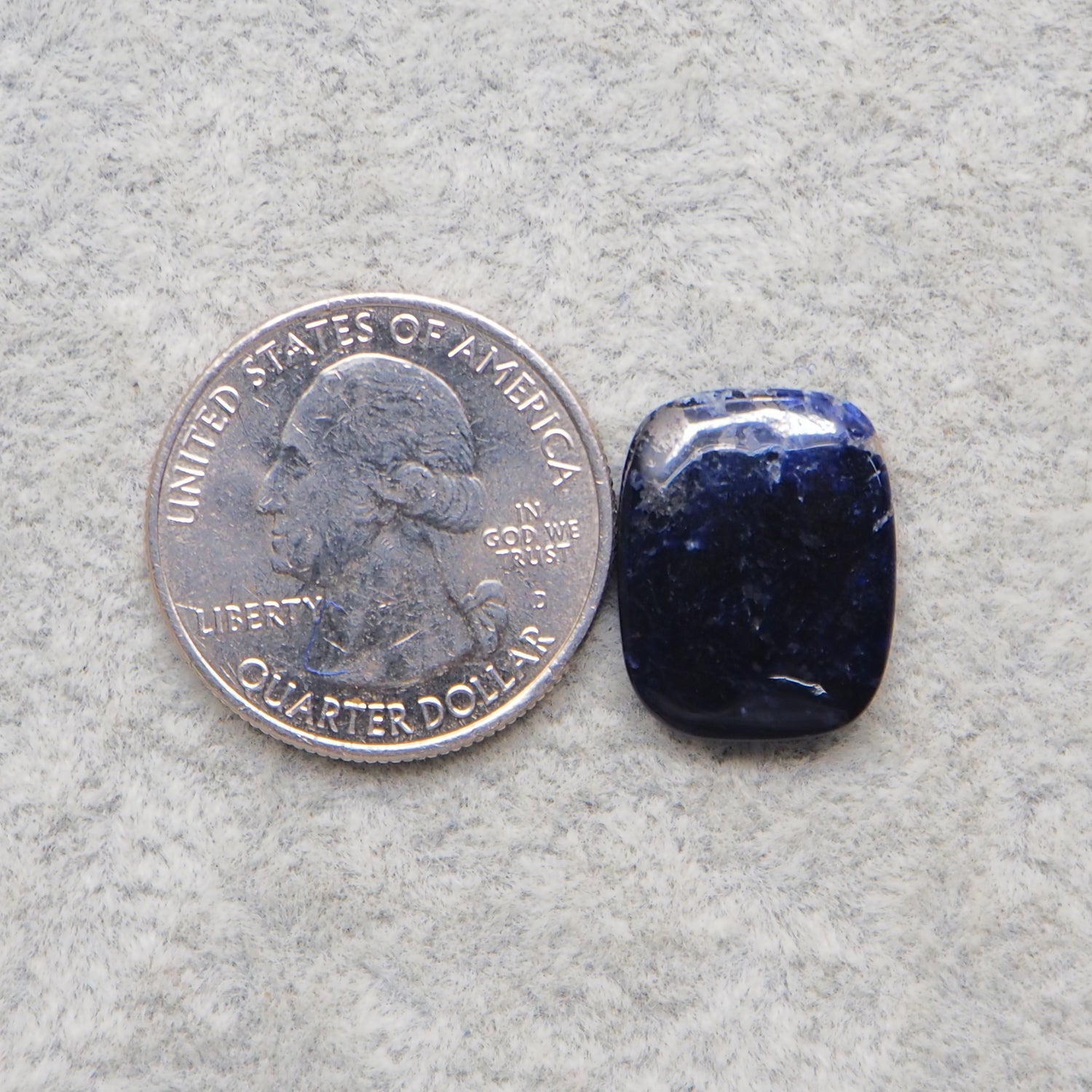 Natural Sodalite Cushion Cabochon 18x14mm 8ct - Royal Blue with White Calcite Veining - Pedra Gems