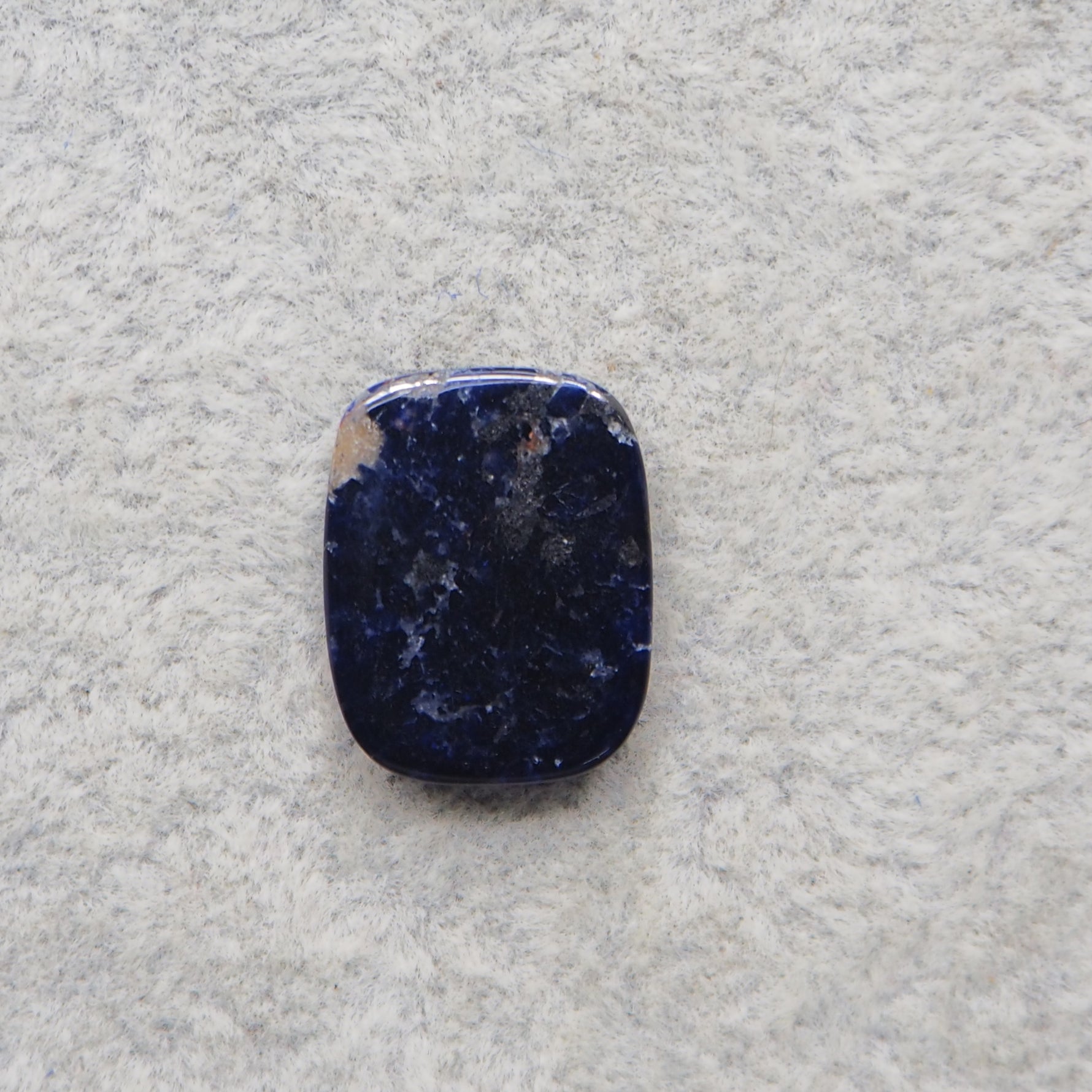 Natural Sodalite Cushion Cabochon 18x14mm 8ct - Royal Blue with White Calcite Veining - Pedra Gems