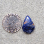 Natural Sodalite Pear Cabochon 23x15mm 11.5ct - Royal Blue with White Calcite Veining - Pedra Gems
