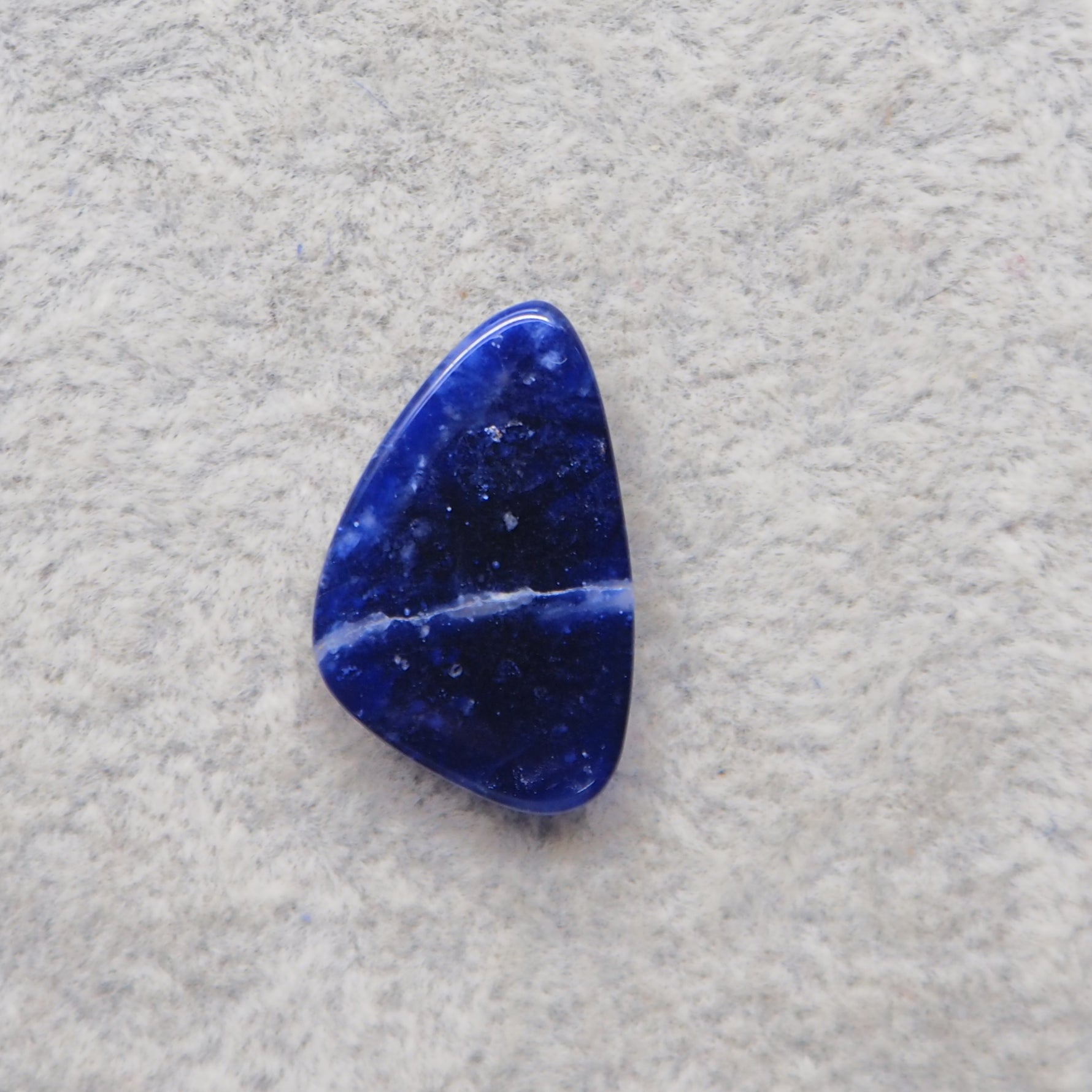 Natural Sodalite Freeform Cabochon 22x14mm 9ct - Royal Blue with White Calcite Veining - Pedra Gems