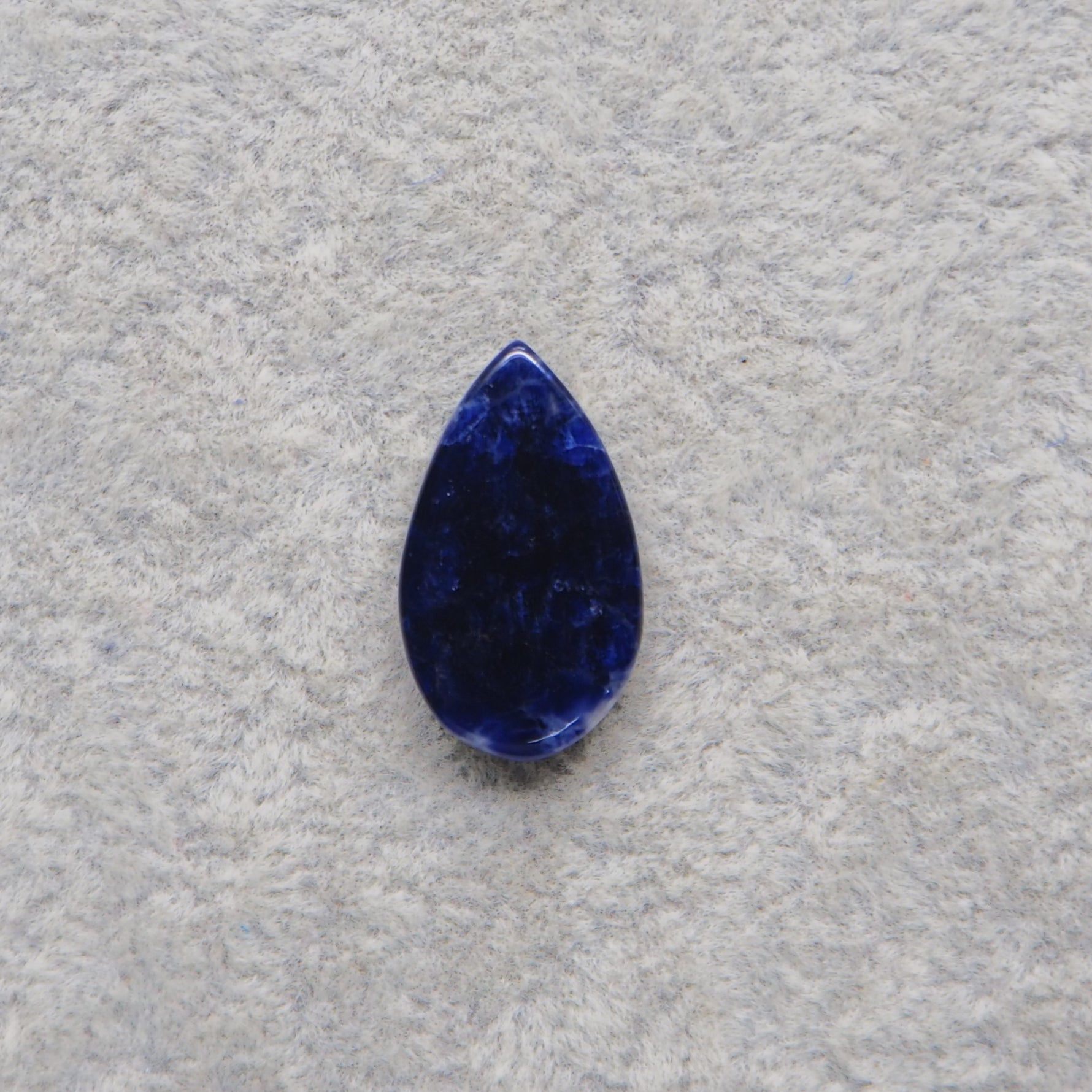 Natural Sodalite Pear Cabochon 19x11mm 6ct - Royal Blue with White Calcite Veining - Pedra Gems