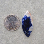 Natural Sodalite Marquise (Navette) Cabochon 40x17mm 20.5ct - Royal Blue with White Calcite Veining - Pedra Gems