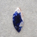 Natural Sodalite Marquise (Navette) Cabochon 40x17mm 20.5ct - Royal Blue with White Calcite Veining - Pedra Gems