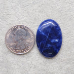 Natural Sodalite Oval Cabochon 31x21mm 25.5ct - Royal Blue with White Calcite Veining - Pedra Gems