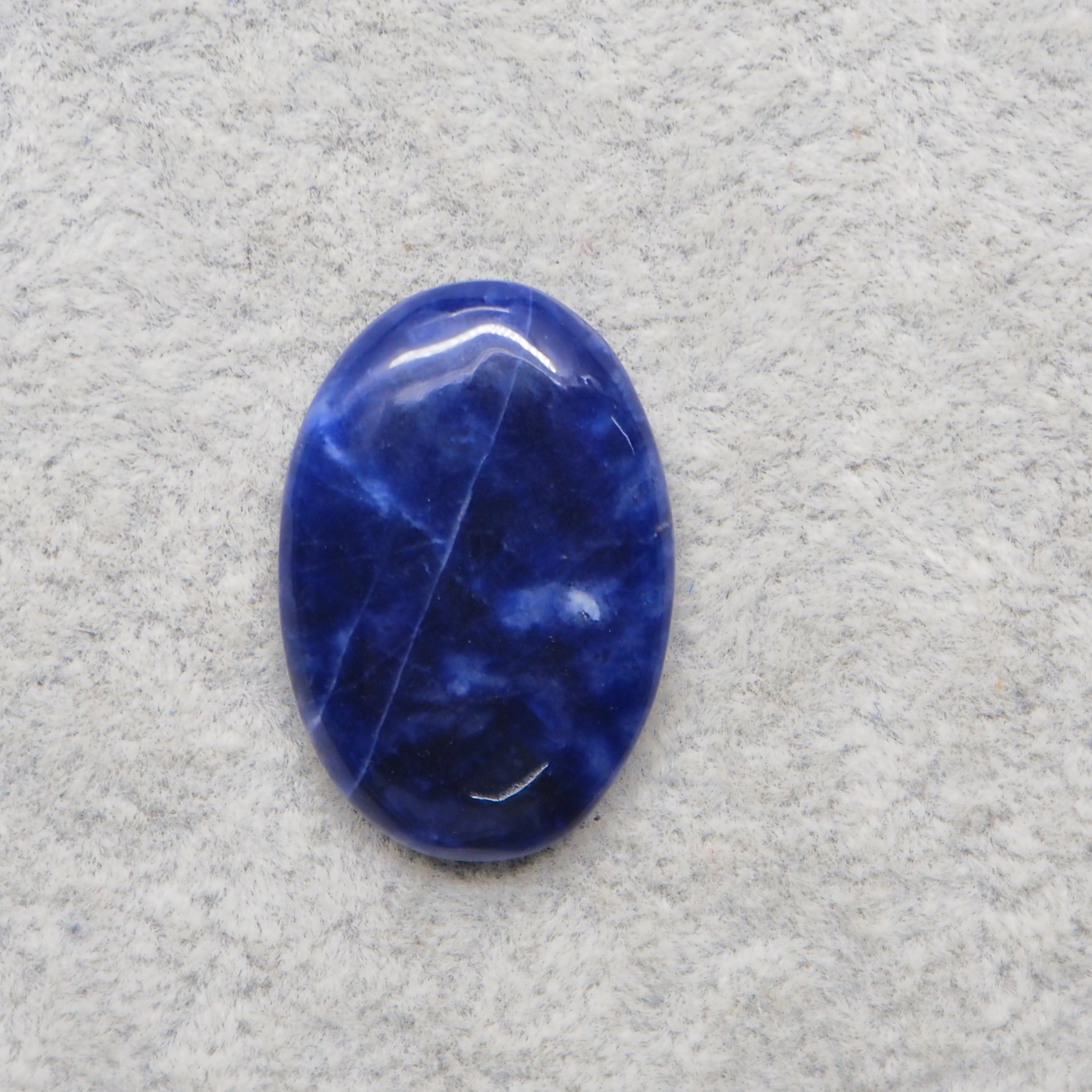 Natural Sodalite Oval Cabochon 31x21mm 25.5ct - Royal Blue with White Calcite Veining - Pedra Gems