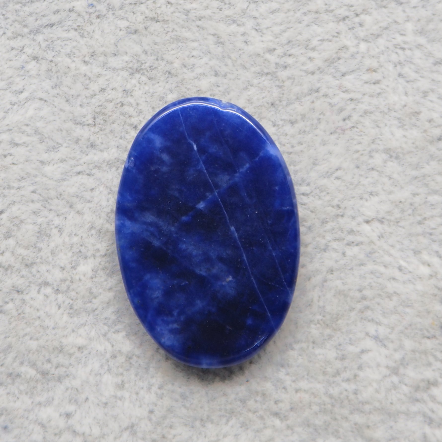 Natural Sodalite Oval Cabochon 31x21mm 25.5ct - Royal Blue with White Calcite Veining - Pedra Gems