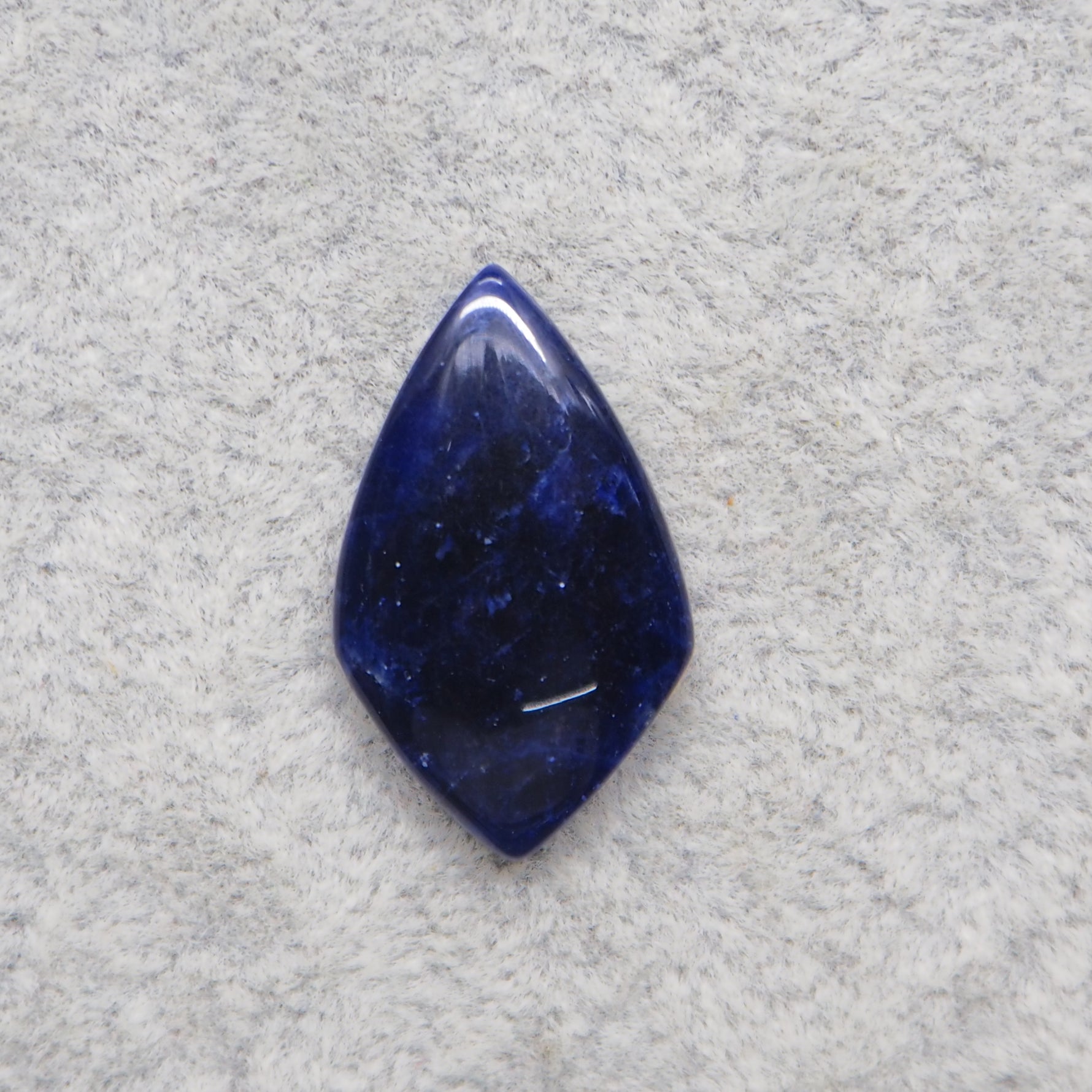 Natural Sodalite Diamond Cabochon 27x17mm 18ct - Royal Blue with White Calcite Veining - Pedra Gems