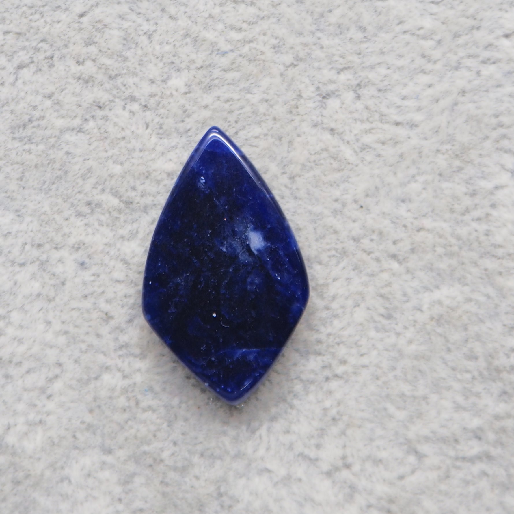 Natural Sodalite Diamond Cabochon 27x17mm 18ct - Royal Blue with White Calcite Veining - Pedra Gems