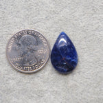 Natural Sodalite Pear Cabochon 23x15mm 10.5ct - Royal Blue with White Calcite Veining - Pedra Gems