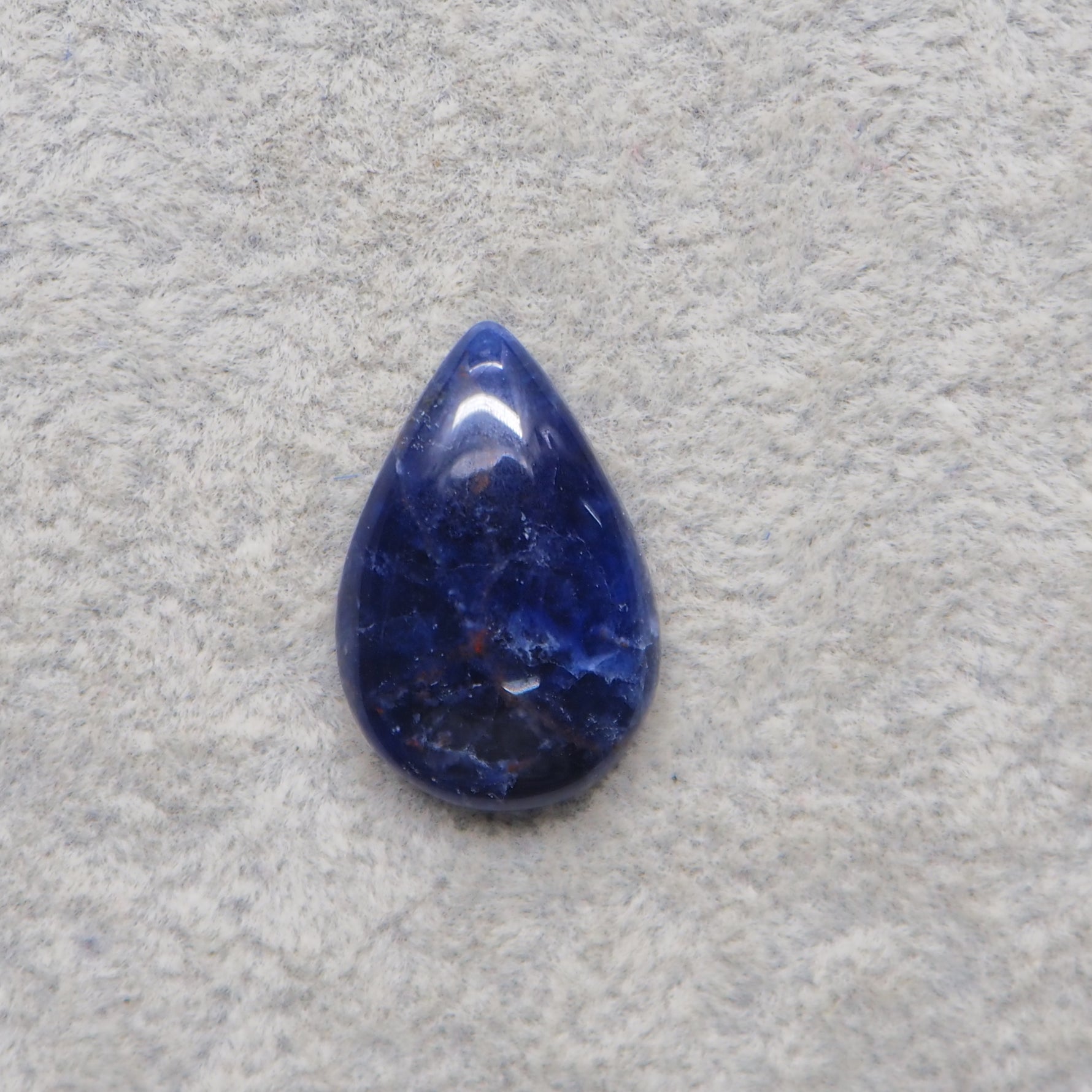 Natural Sodalite Pear Cabochon 23x15mm 10.5ct - Royal Blue with White Calcite Veining - Pedra Gems