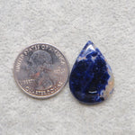 Natural Sodalite Pear Cabochon 27x19mm 17ct - Royal Blue with White Calcite Veining - Pedra Gems