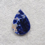 Natural Sodalite Pear Cabochon 27x19mm 17ct - Royal Blue with White Calcite Veining - Pedra Gems