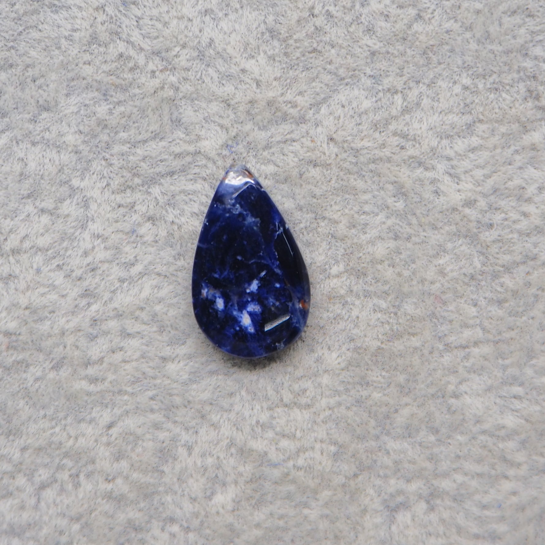 Natural Sodalite Pear Cabochon 18x10mm 4ct - Royal Blue with White Calcite Veining - Pedra Gems
