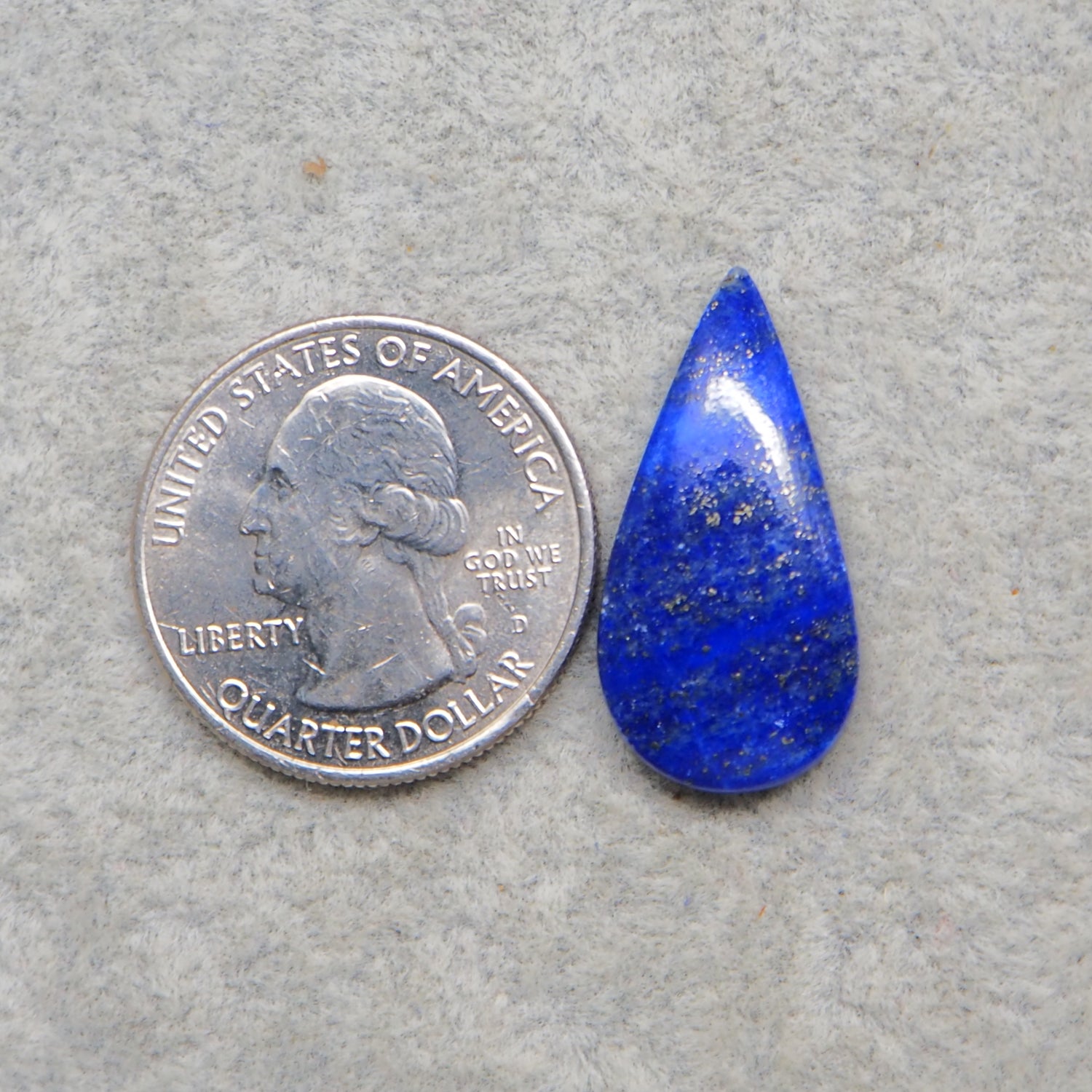 Natural Lapis Lazuli Pear Cabochon 25x13mm 12ct – Pedra Gems One of a Kind Loose Gemstone