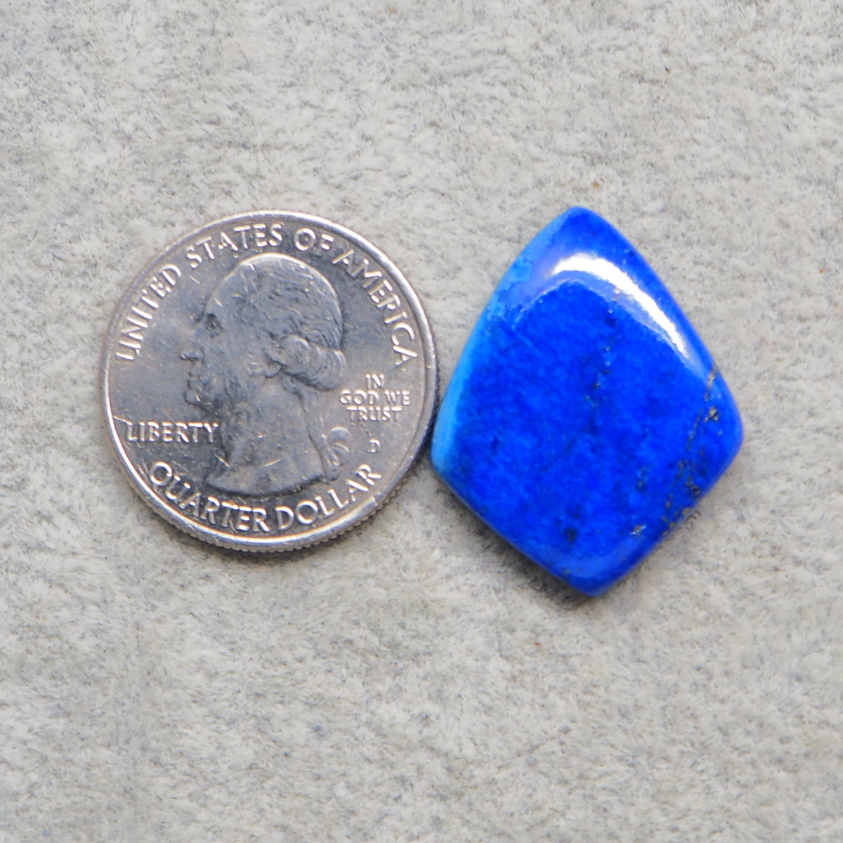 Natural Lapis Lazuli kite cabochon 27x22mm 19.5ct front view deep blue polished Pedra Gems