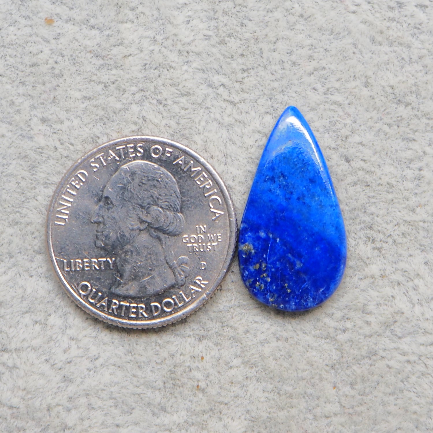 Natural Lapis Lazuli Pear Cabochon 25x13mm 7ct – Pedra Gems One of a Kind Loose Gemstone