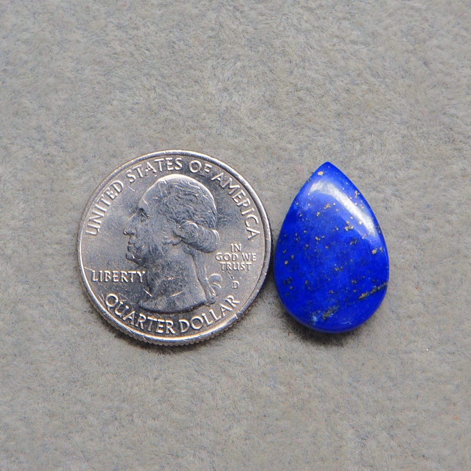 Natural Lapis Lazuli Pear Cabochon 21x14mm 12ct – Pedra Gems One of a Kind Loose Gemstone