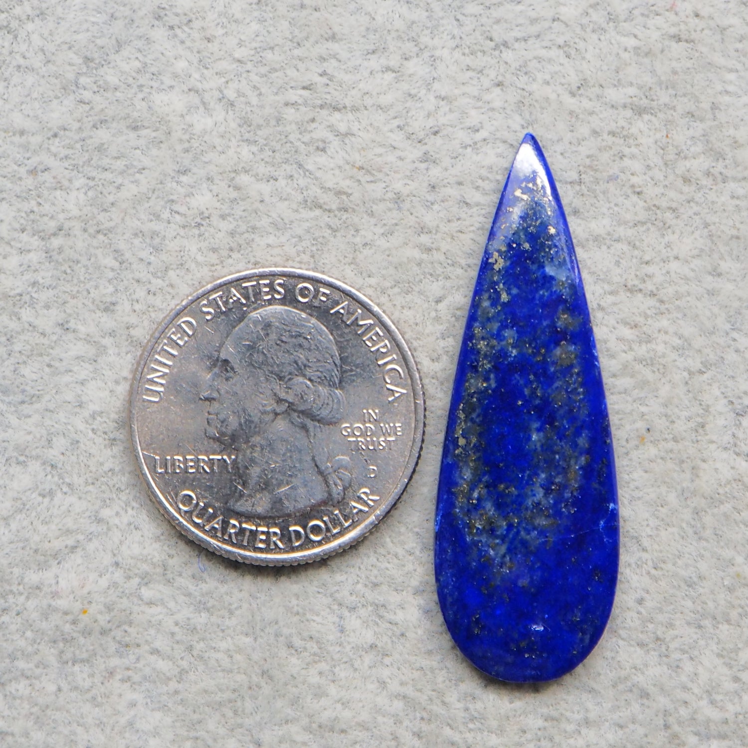 Natural Lapis Lazuli Pear Cabochon 44x15mm 19ct – Pedra Gems One of a Kind Loose Gemstone