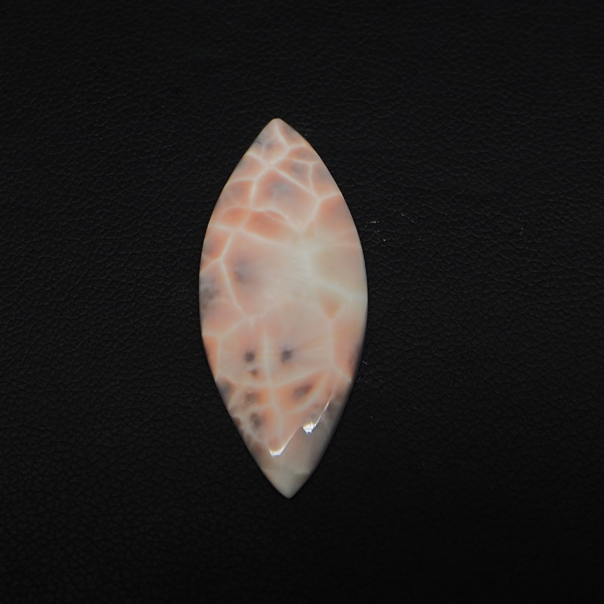 Natural Pink Natrolite (Thomsonite) Marquise Cabochon 35x14x3mm 11ct - view 4 - Pedra Gems