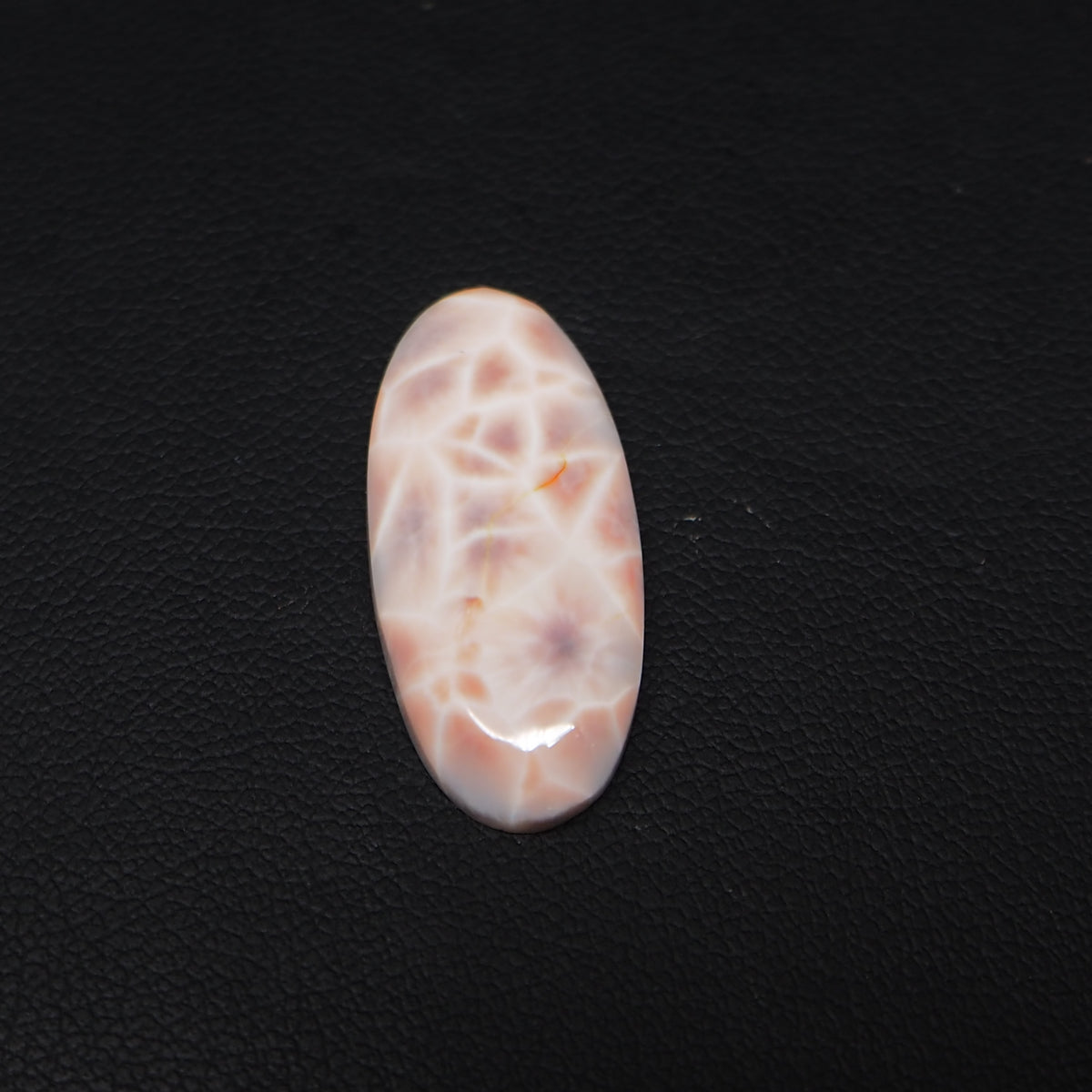 Natural Pink Natrolite (Thomsonite) Oval Cabochon 26x12x4mm 9.5ct - view 4 - Pedra Gems