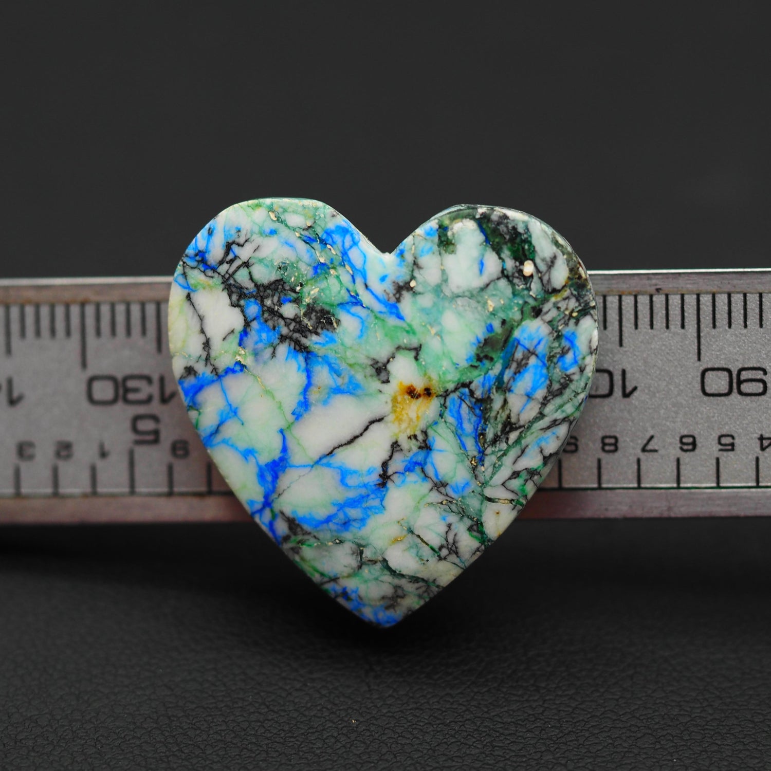 Azurite Turquoise Cabochon Heart Shape 27x27x4 MM PG-AZT03