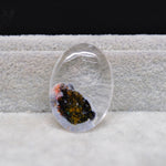 Garden quartz cabochon 39ct natural mineral inclusion close-up detail Pedra Gems