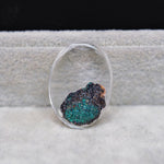 Garden quartz drill fill cabochon teal green gold mineral cluster Pedra Gems