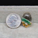 Garden Quartz drill fill cabochon 24x17mm oval green orange white mineral fill Pedra Gems