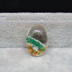 Garden Quartz drill fill cabochon 24x17mm close-up mineral inclusion detail Pedra Gems