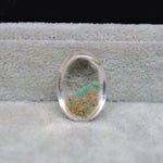 Garden Quartz drill fill cabochon 24x17mm side view deep dome 10mm Pedra Gems