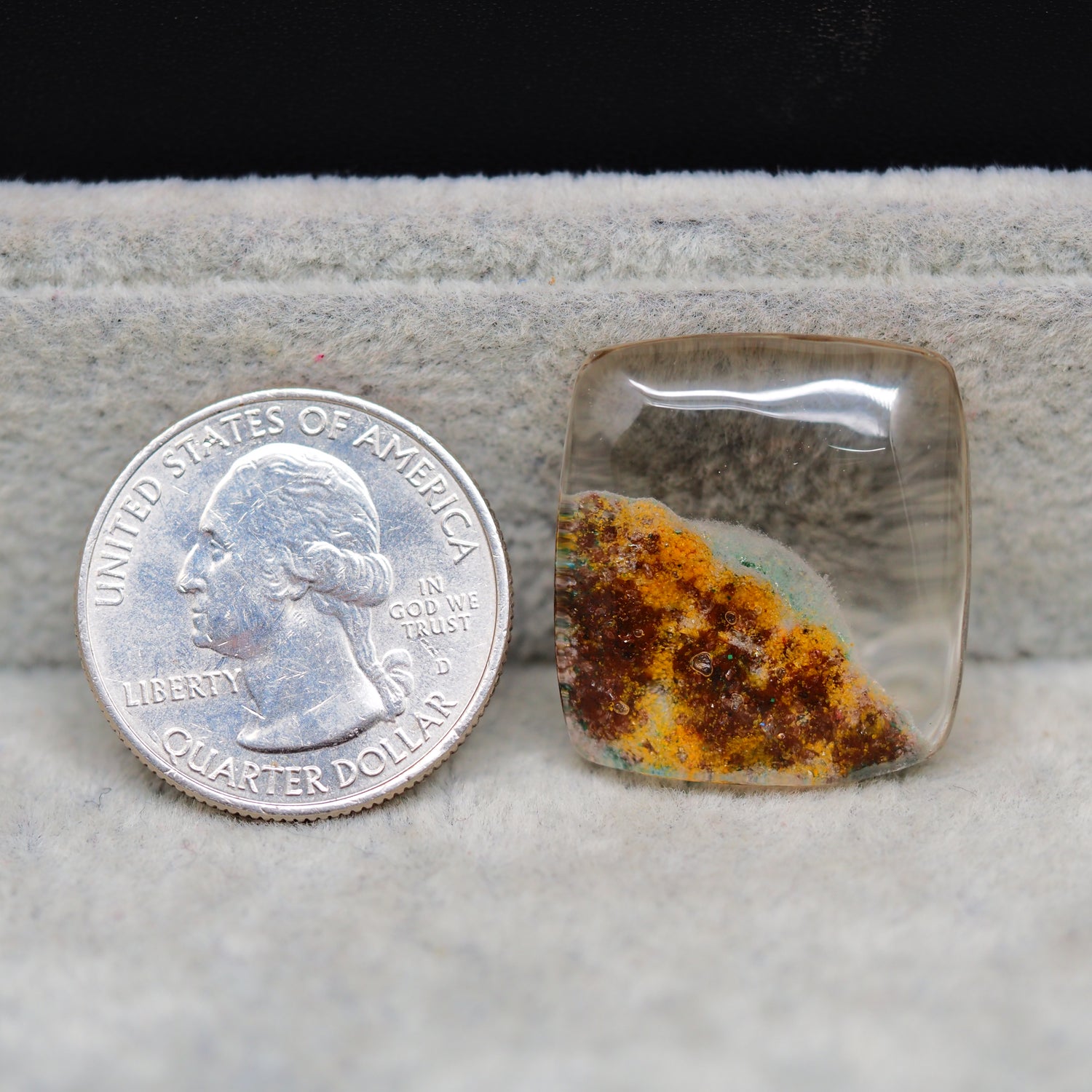 Garden Quartz Drill Fill Cabochon 25x23mm 37ct Cushion – Pedra Gems
