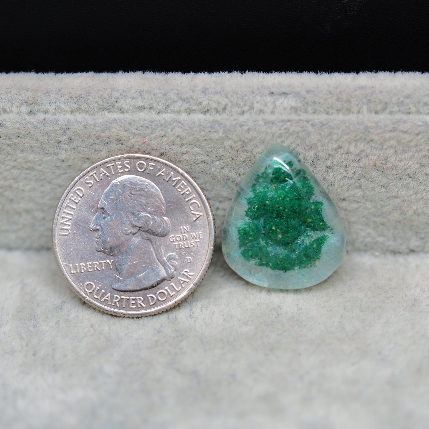 Garden Quartz Drill Fill Cabochon 22x18mm 22.5ct Pear – Pedra Gems