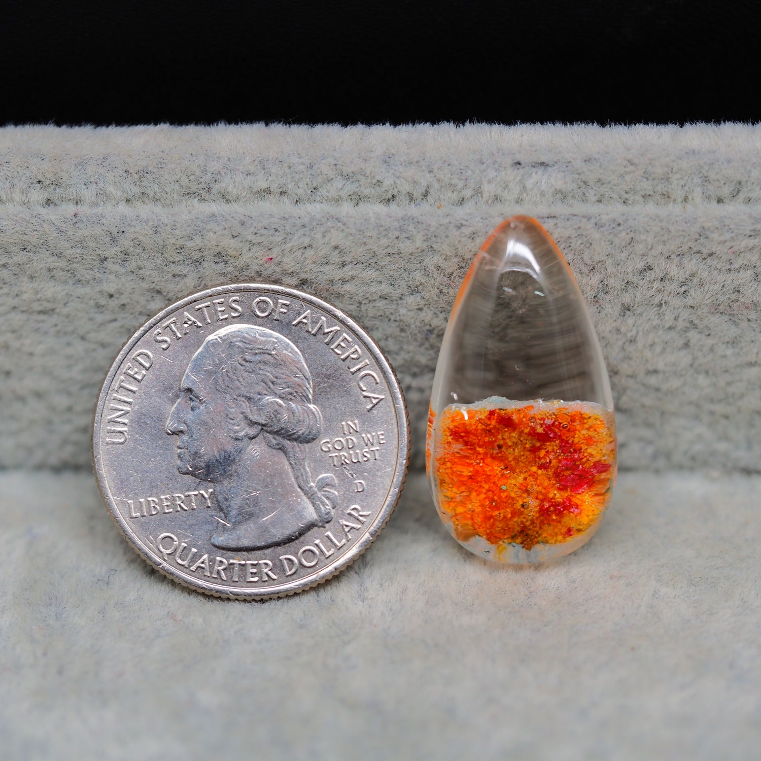 Garden Quartz Drill Fill Cabochon 27x14mm 20ct Pear – Pedra Gems