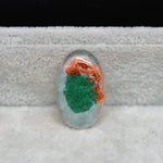 Garden quartz drill fill cabochon 27x27mm oval top view coin size comparison